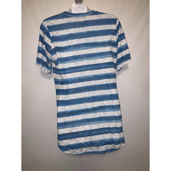 David Cline Women's Blue & White Studded Short Sleeve Top Size Large - Picture 2 of 5